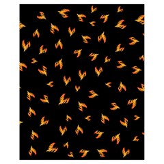 Pattern Flame Black Background Drawstring Bag (small)