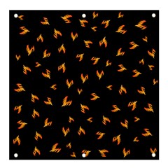 Pattern Flame Black Background Banner And Sign 4  X 4 