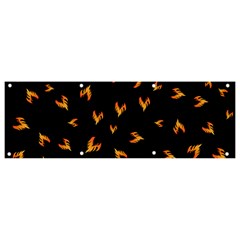 Pattern Flame Black Background Banner And Sign 9  X 3 