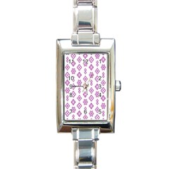 Geometric Pattern Purple Pattern Rectangle Italian Charm Watch by Ravend