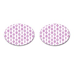 Geometric Pattern Purple Pattern Cufflinks (oval) by Ravend