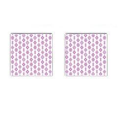 Geometric Pattern Purple Pattern Cufflinks (square) by Ravend