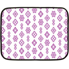 Geometric Pattern Purple Pattern Fleece Blanket (mini) by Ravend