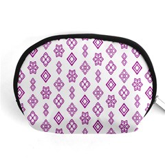 Geometric Pattern Purple Pattern Accessory Pouch (medium) by Ravend