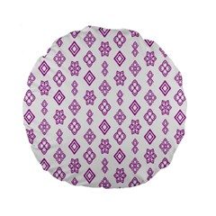 Geometric Pattern Purple Pattern Standard 15  Premium Flano Round Cushions by Ravend