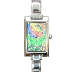 Hippie Fabric Background Tie Dye Rectangle Italian Charm Watch by Ravend