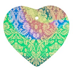 Hippie Fabric Background Tie Dye Ornament (heart) by Ravend