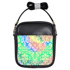 Hippie Fabric Background Tie Dye Girls Sling Bag by Ravend