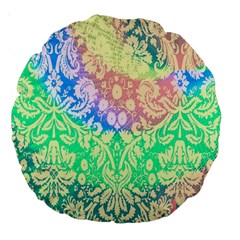 Hippie Fabric Background Tie Dye Large 18  Premium Round Cushions by Ravend