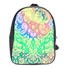 Hippie Fabric Background Tie Dye School Bag (xl) by Ravend