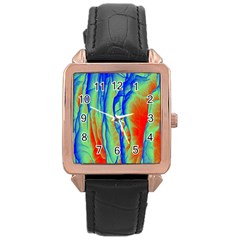 Pattern Design Decorative Art Rose Gold Leather Watch  by Ravend