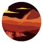 Mountain Forest Full Moon Magnet 5  (Round) Front