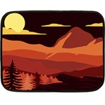 Mountain Forest Full Moon Double Sided Fleece Blanket (Mini)  35 x27  Blanket Front