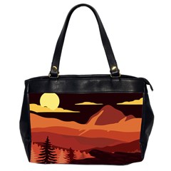 Mountain Forest Full Moon Oversize Office Handbag (2 Sides) by Ravend