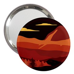 Mountain Forest Full Moon 3  Handbag Mirrors by Ravend