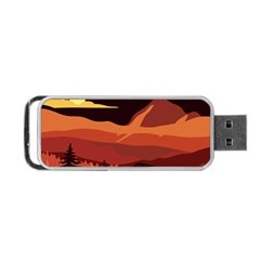 Mountain Forest Full Moon Portable Usb Flash (two Sides) by Ravend