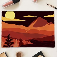 Mountain Forest Full Moon Cosmetic Bag (xxl) by Ravend