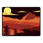 Mountain Forest Full Moon Double Sided Fleece Blanket (Small)  45 x34  Blanket Front