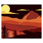 Mountain Forest Full Moon Double Sided Flano Blanket (Small)  50 x40  Blanket Back