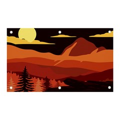 Mountain Forest Full Moon Banner And Sign 5  X 3  by Ravend