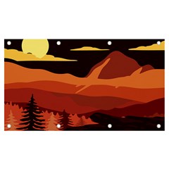 Mountain Forest Full Moon Banner And Sign 7  X 4  by Ravend