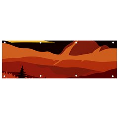 Mountain Forest Full Moon Banner And Sign 9  X 3  by Ravend