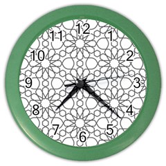 Flower Branch Corolla Wreath Lease Color Wall Clock by Ravend