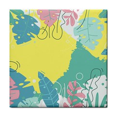 Plants Leaves Border Frame Tile Coaster by Ravend