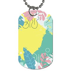 Plants Leaves Border Frame Dog Tag (one Side) by Ravend