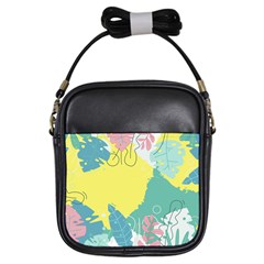 Plants Leaves Border Frame Girls Sling Bag by Ravend