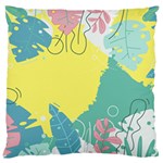 Plants Leaves Border Frame Large Flano Cushion Case (One Side) Front