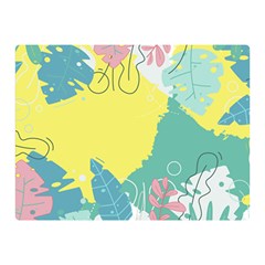 Plants Leaves Border Frame Double Sided Flano Blanket (mini)  by Ravend