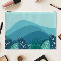 Palm Leaves Waves Mountains Hills Cosmetic Bag (xl) by Ravend