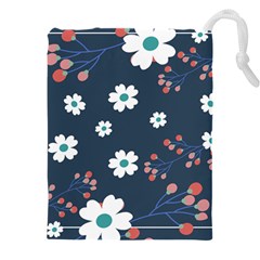 Floral Digital Paper Background Drawstring Pouch (5xl) by Ravend