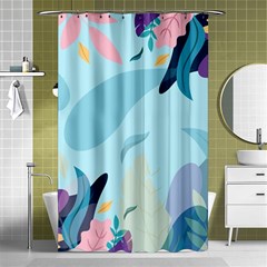 Illustration Leaves Leaf Nature Background Plant Shower Curtain 48  X 72  (small)  by Ravend