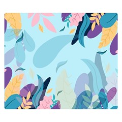 Illustration Leaves Leaf Nature Background Plant Double Sided Flano Blanket (small)  by Ravend