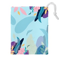 Illustration Leaves Leaf Nature Background Plant Drawstring Pouch (5xl) by Ravend