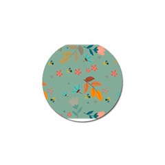 Background Flower Plant Leaves Golf Ball Marker by Ravend