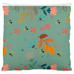 Background Flower Plant Leaves Large Flano Cushion Case (two Sides) by Ravend