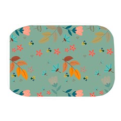 Background Flower Plant Leaves Mini Square Pill Box by Ravend