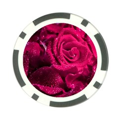 Water Rose Pink Background Flower Poker Chip Card Guard by Ravend