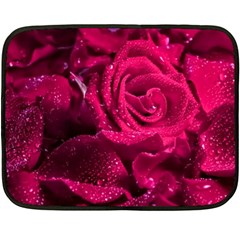 Water Rose Pink Background Flower Fleece Blanket (mini) by Ravend