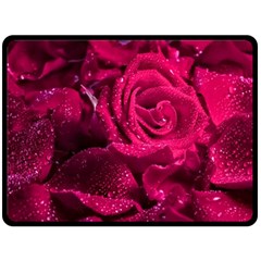 Water Rose Pink Background Flower Double Sided Fleece Blanket (large)  by Ravend