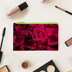 Water Rose Pink Background Flower Cosmetic Bag (xs) by Ravend