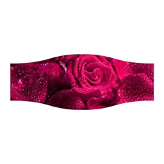 Water Rose Pink Background Flower Stretchable Headband by Ravend