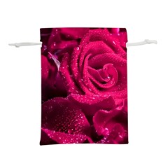 Water Rose Pink Background Flower Lightweight Drawstring Pouch (s) by Ravend