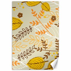 Leaves Flowers Background Wallpaper Canvas 12  X 18  by Ravend