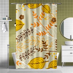 Leaves Flowers Background Wallpaper Shower Curtain 48  X 72  (small)  by Ravend