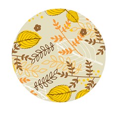 Leaves Flowers Background Wallpaper Mini Round Pill Box (pack Of 5) by Ravend