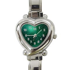 Green Line Shape Stripe Corolla Heart Italian Charm Watch by Ravend